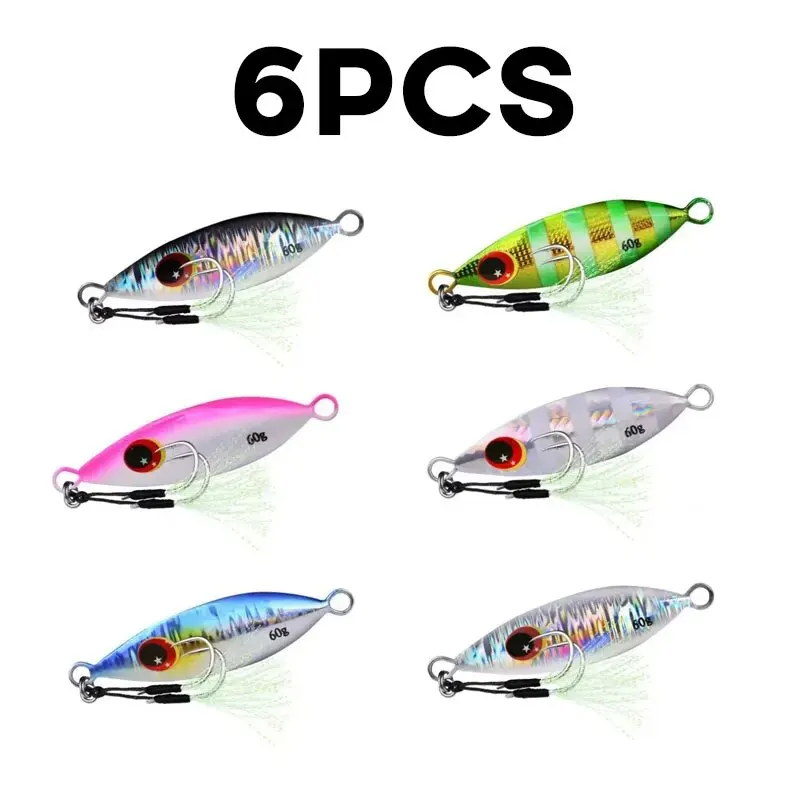 Jig Head Lure - Inchiku Metal Jig Spoon Lure 6pcs