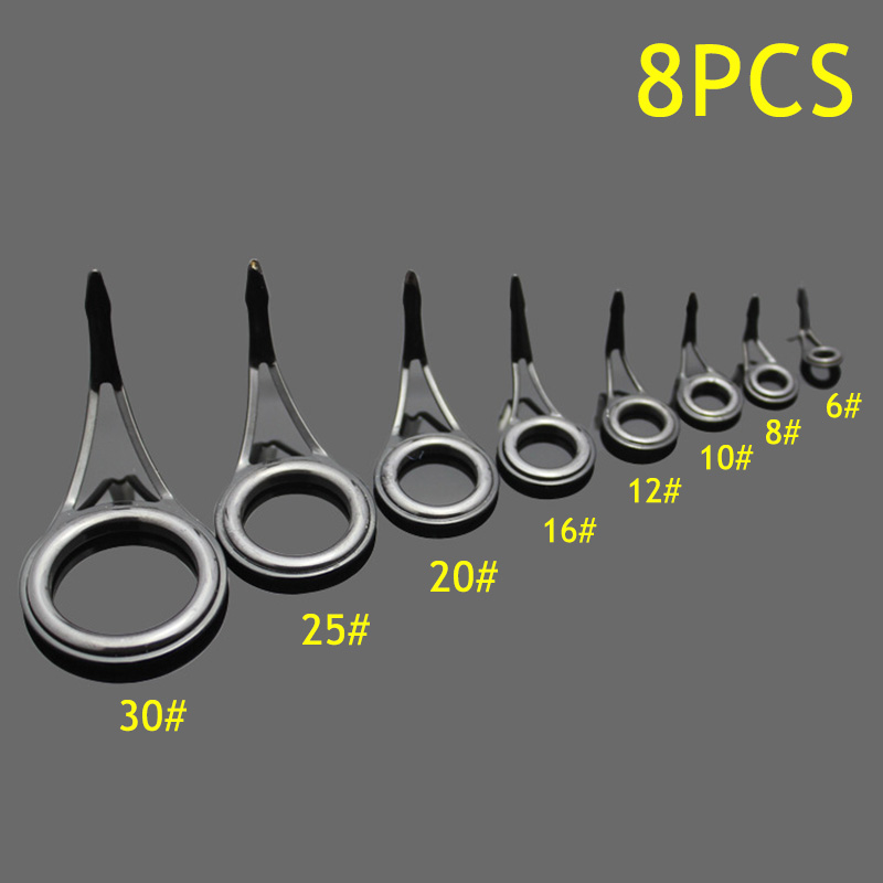 Freshwater Fishing Kit - 8pcs Fishing Rod Guide Rings Anti-friction