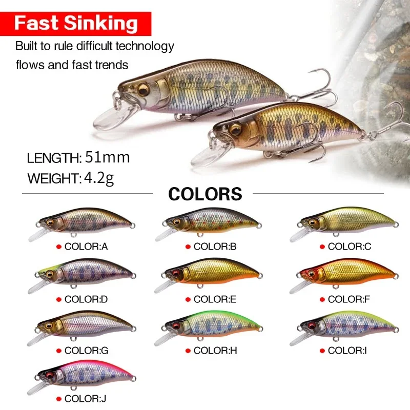 1pc Japan Design 51mm 4.2g Sin - Fishing Equipment For Trout review and price