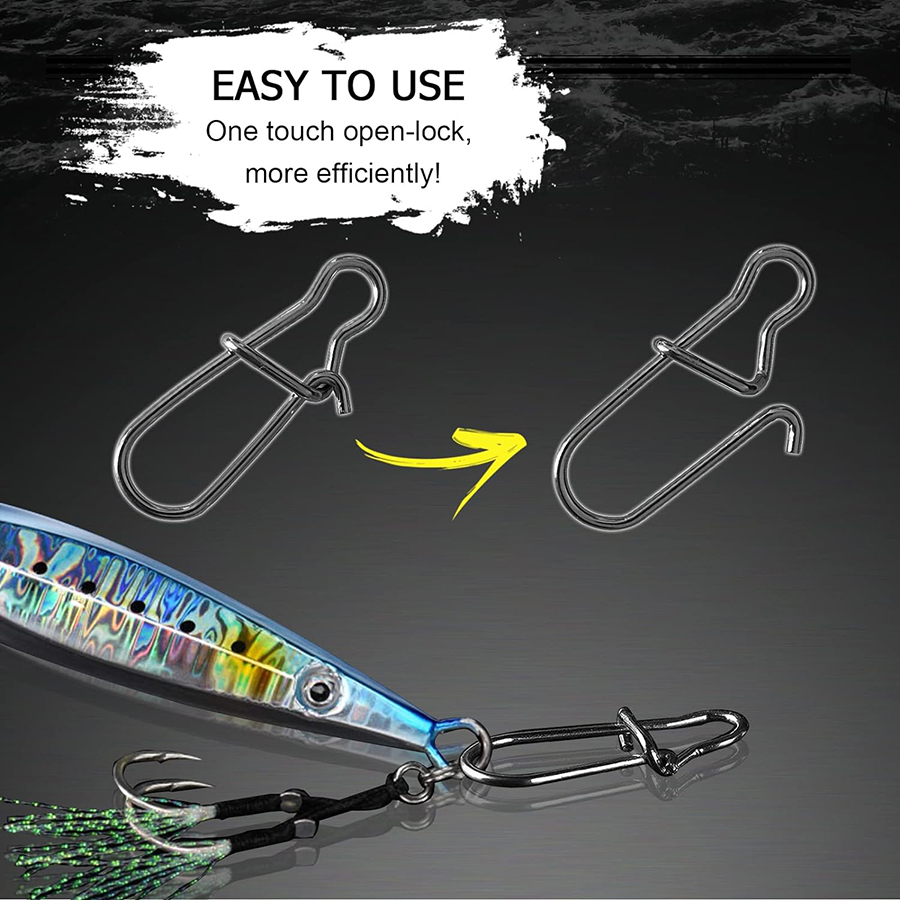 50Pcs Crankbait Snaps Stainles - Fishing Equipment Gear review and price